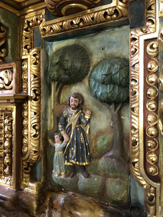 Detalle de retablo en Santa María de Aguasantas, Cotobade