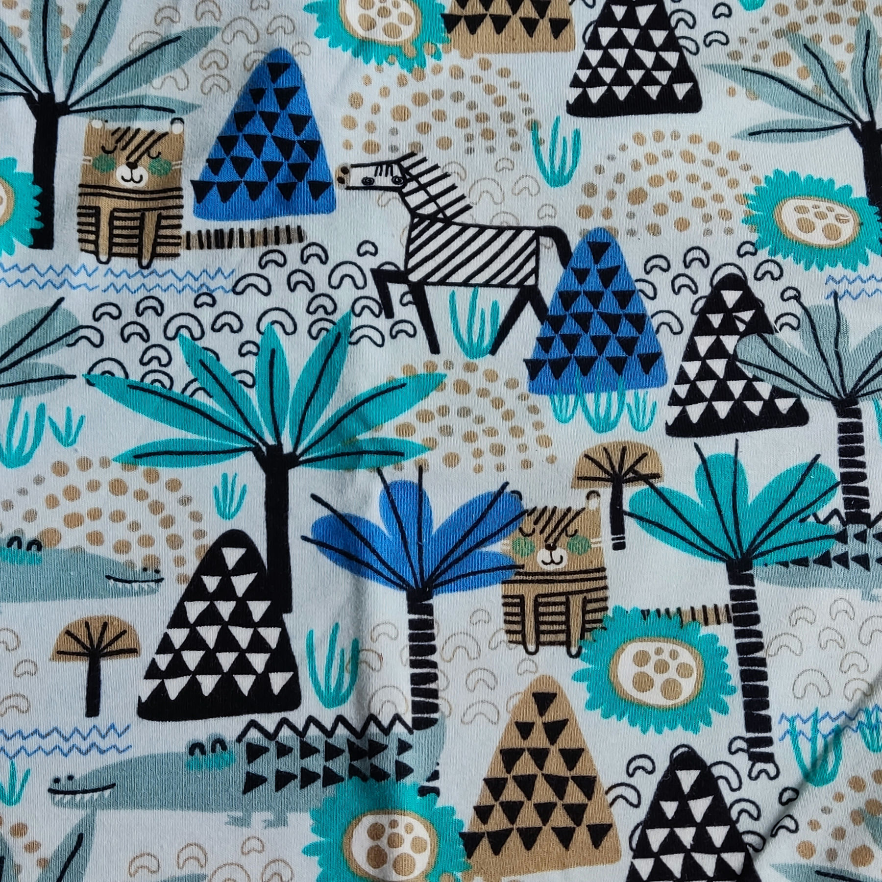 Tissu palmier/zebre/croco