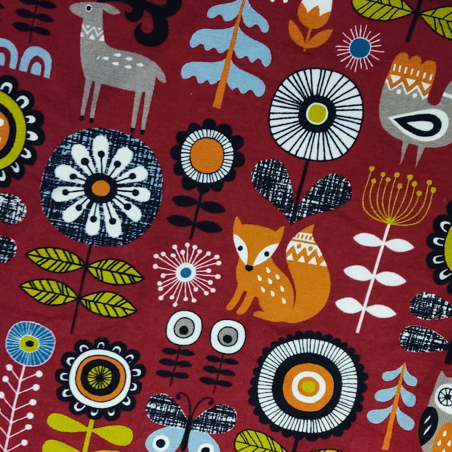 Tissu automne fond marron