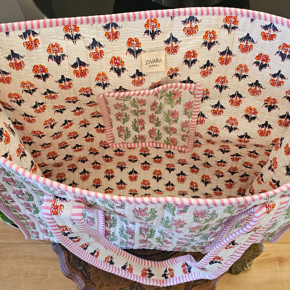 Thumbnail: Mohinī | The Quilted Floral Oversized Tote