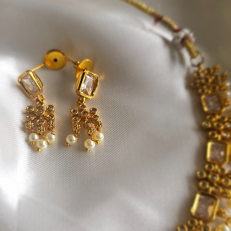 Thumbnail: Inara Gold Plated Necklace & Earring Set- Only 1 Available 