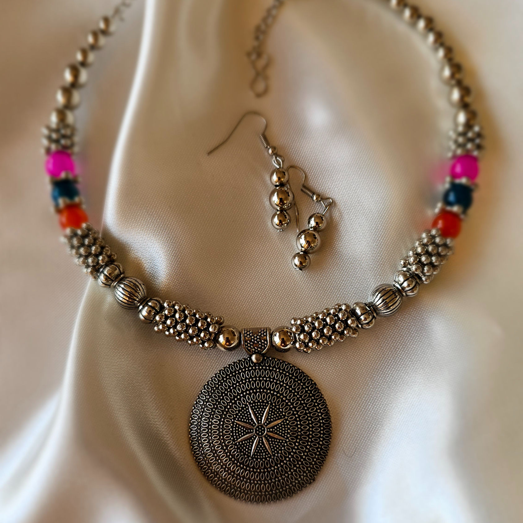 Kiran Mandala Oxidized Pendant Set- Only 1 Available