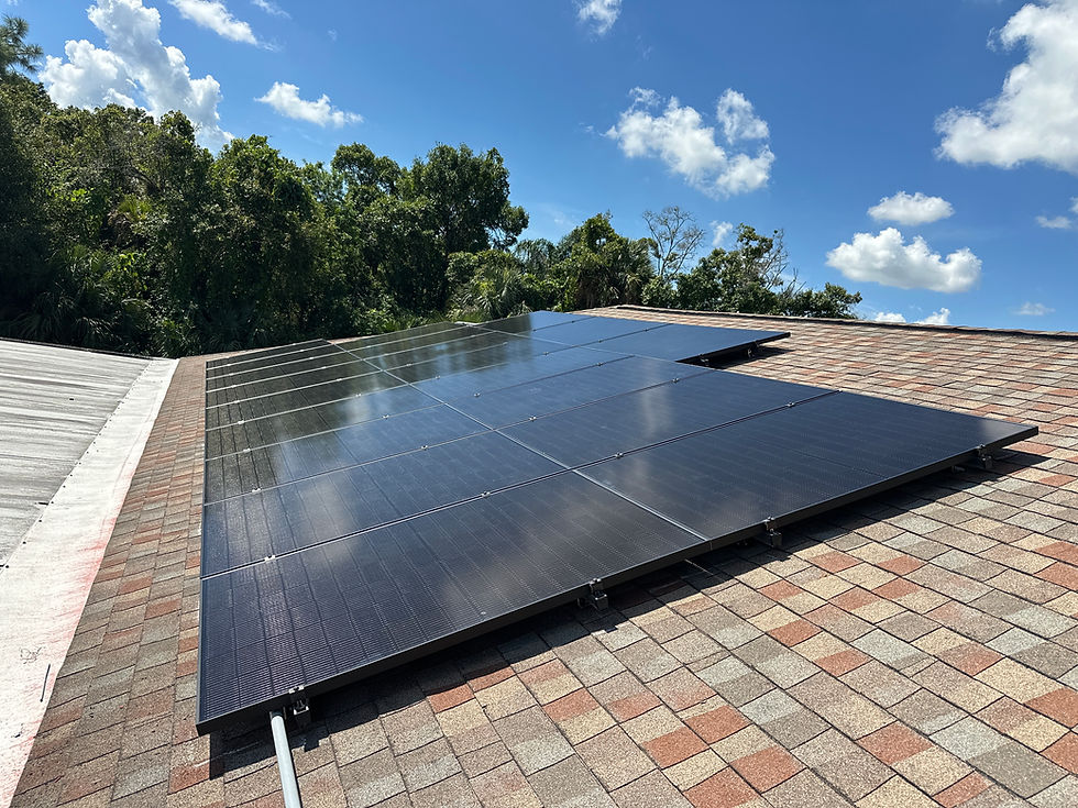 new shingle roof and solar panel installation in miami by greener roofing and solar