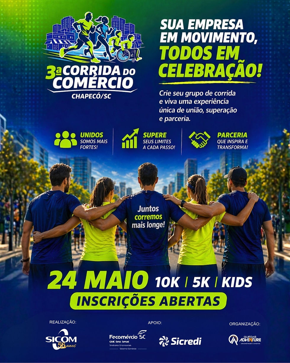 INSCRIÇÕES PARA CORRIDA DO COMÉRCIO PODEM SER FEITAS ATÉ 20 DE MAIO