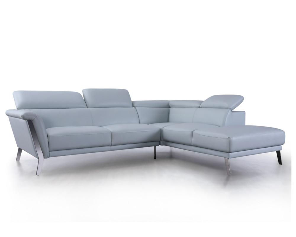 Grey leather lounger