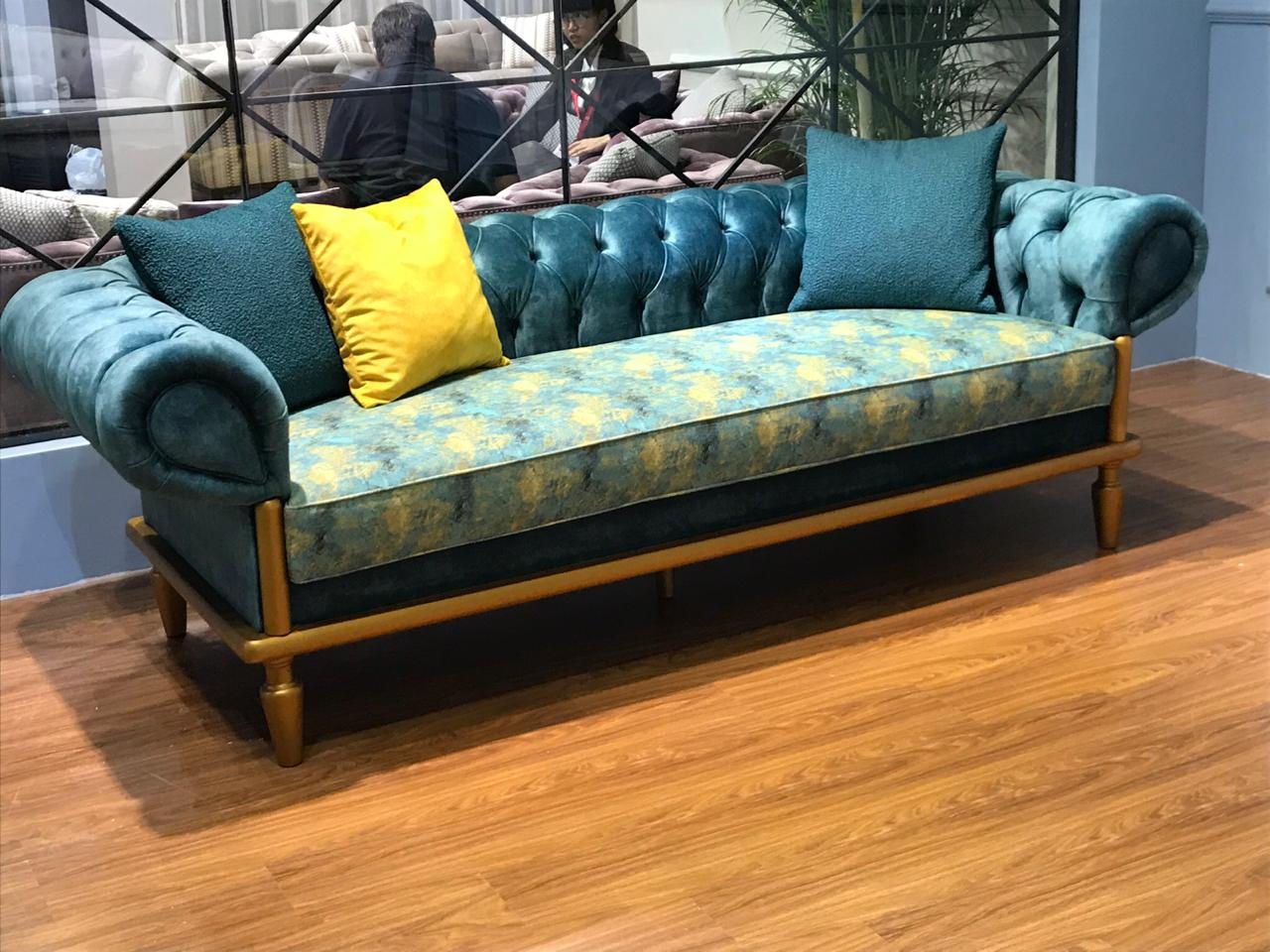 Blue printed Premium Sofa