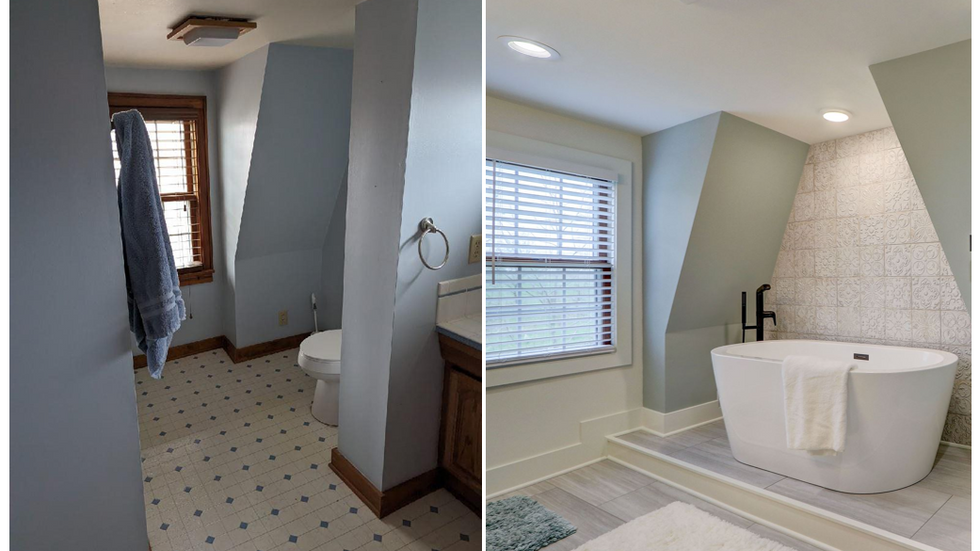 Town of Oconomoc, Bathroom Remodel, Soaking Tub, Oconomoc General Contractor, Bathroom Design, Architectural Design, Floor Solutions, LVP, Spa Bathroom