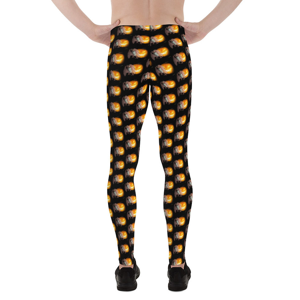 Thumbnail: Halloween Vampire Bat and Pumpkin Men's Leggings