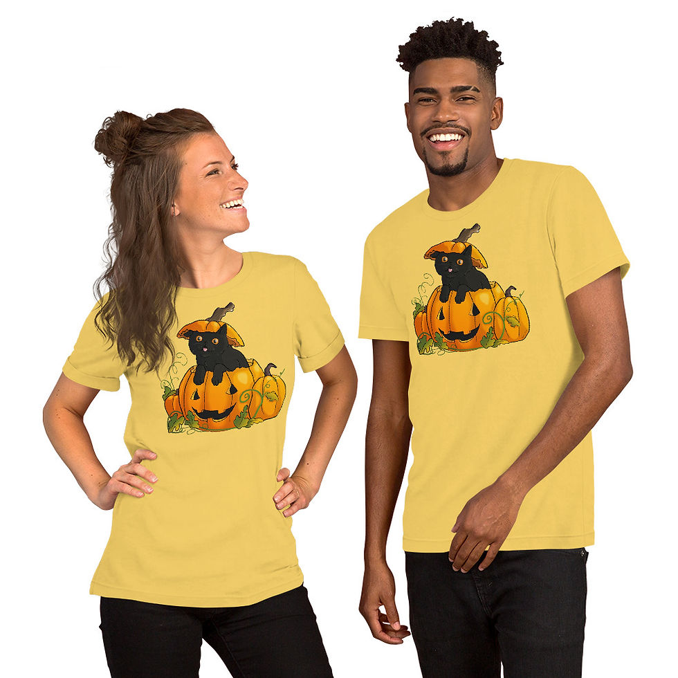 Thumbnail: Halloween 2015 Black Cat in a Pumpkin Unisex t-shirt