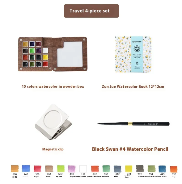 Thumbnail: Mini Walnut Watercolor Set with Sketch Journal