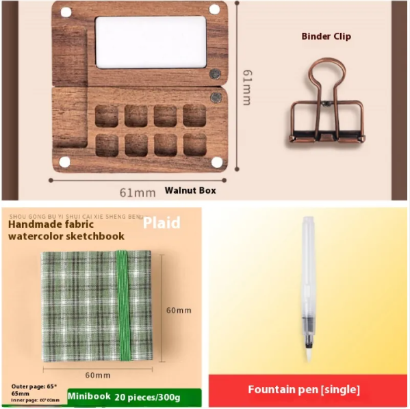 Thumbnail: Mini Walnut Watercolor Set with Sketch Journal