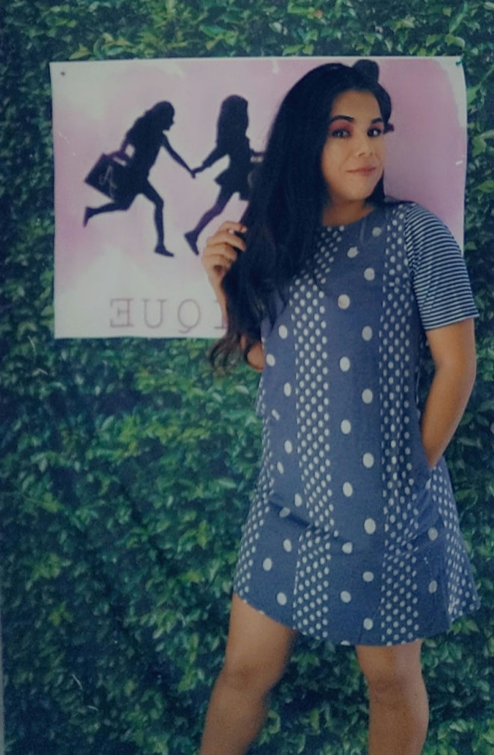 Navy Blue Polka dot dress with pockets