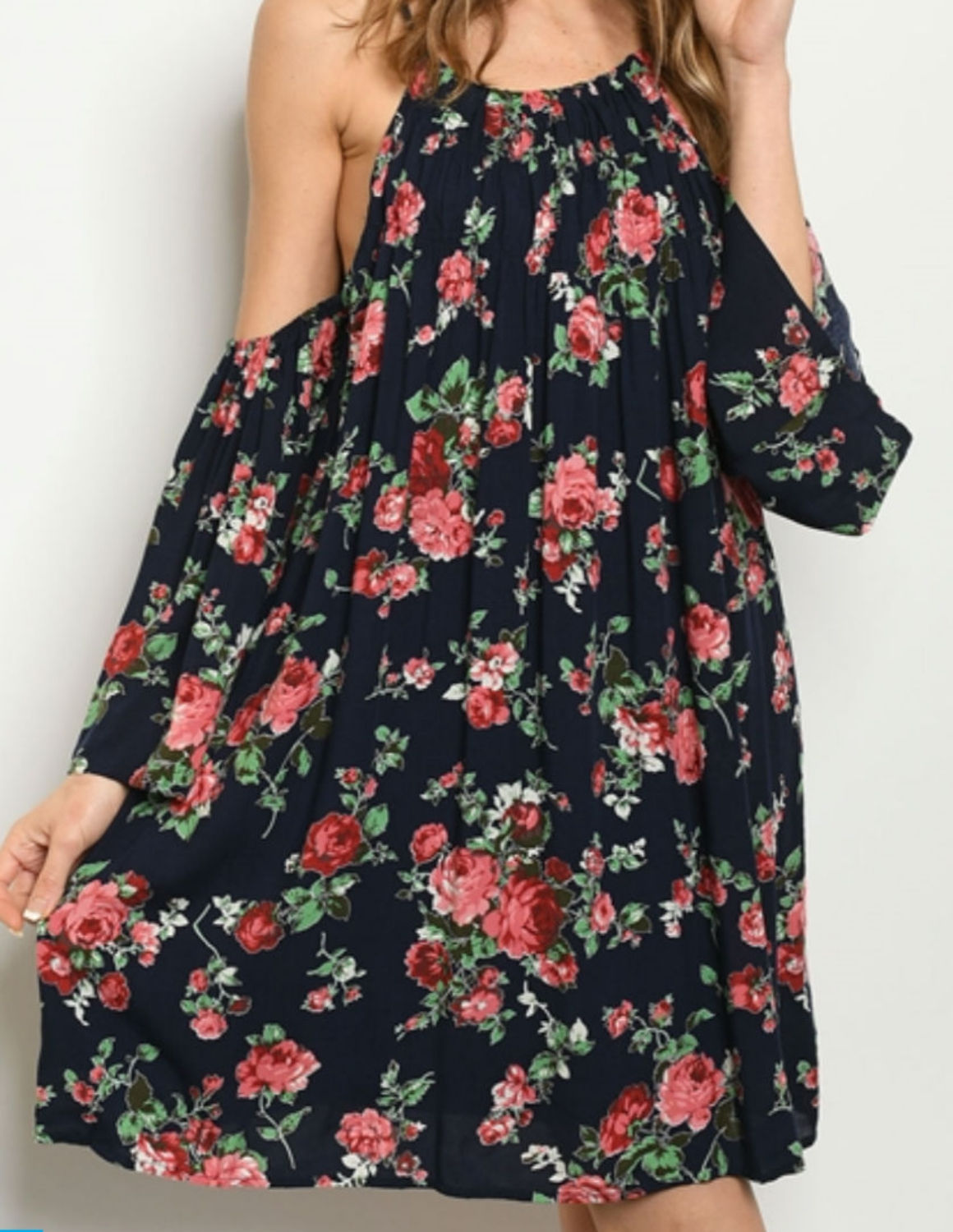 Navy Rose Dress