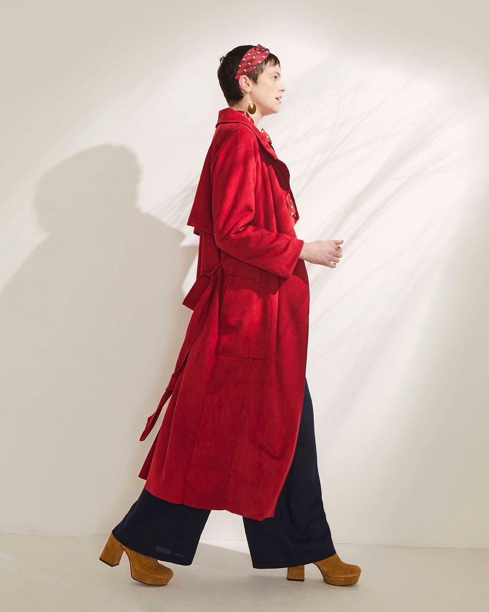 Thumbnail: Cherry Red Trench Coat