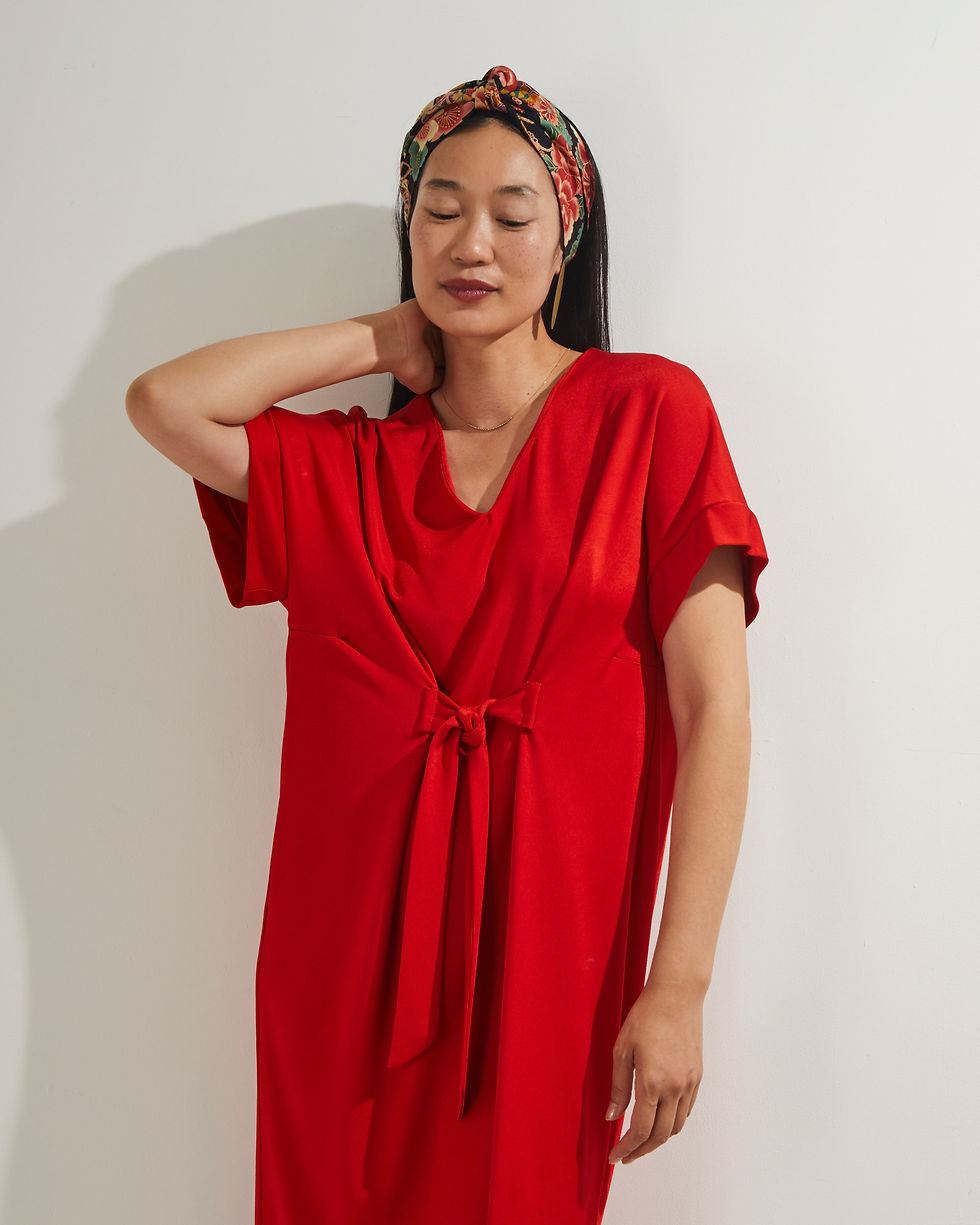 Thumbnail: Winterberry Red Bridget Dress