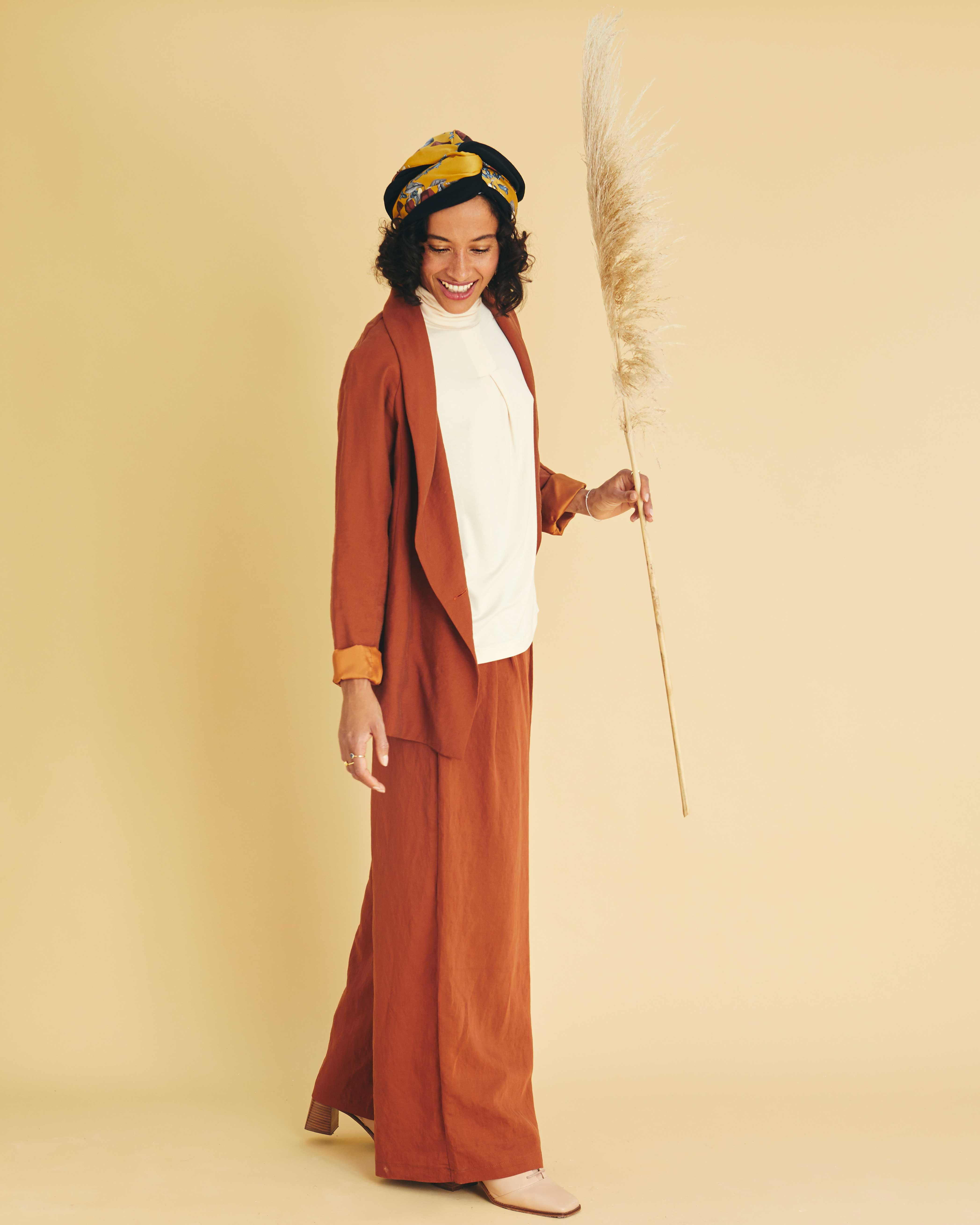 Autumn Ochre High Waisted Wide-Leg Ember Trousers