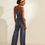 Thumbnail: Pastel Navy Sleeveless Tie-waist Ines Jumpsuit