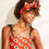Thumbnail: Red Wax print Ariana Bandeau Top