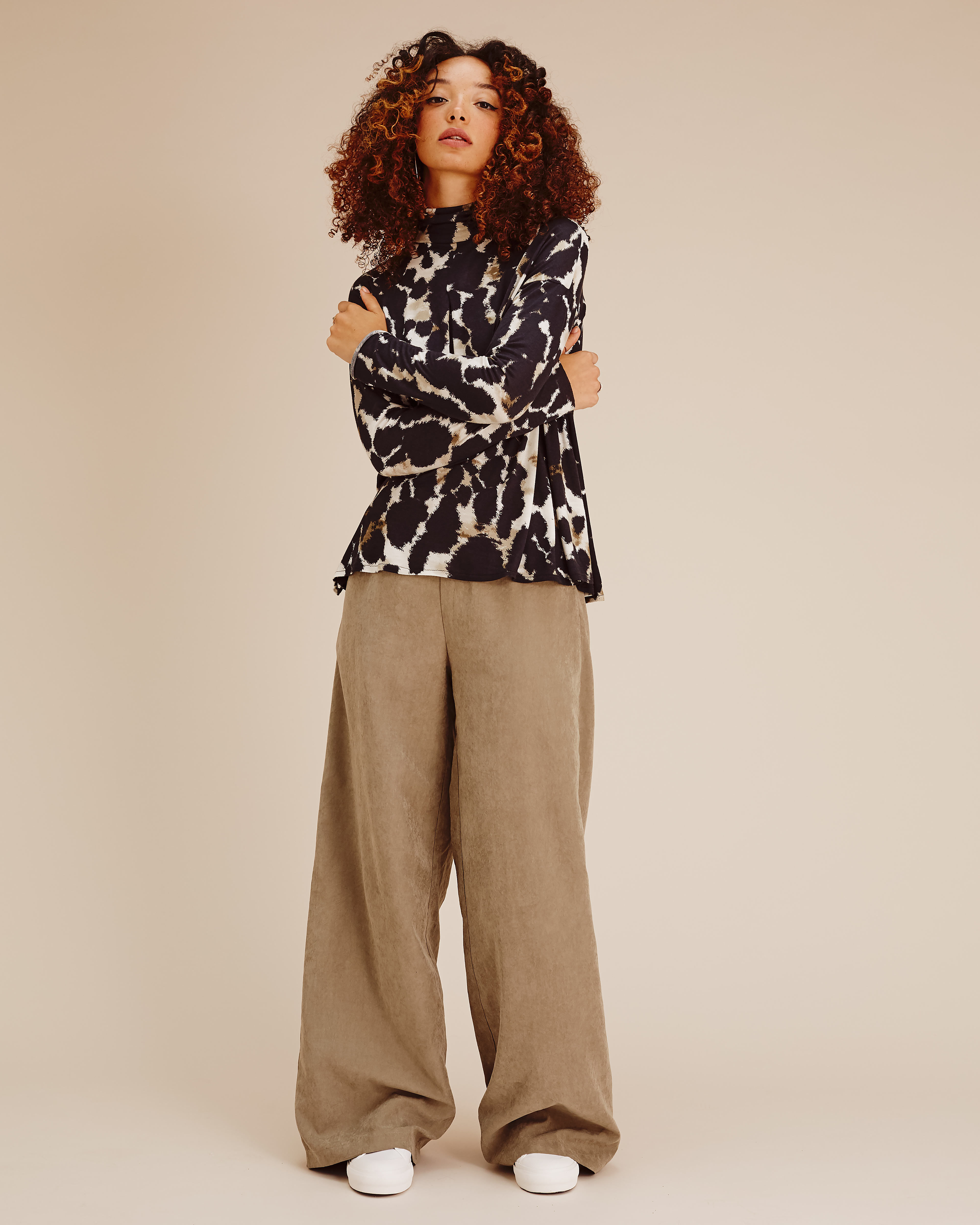 Pantalon Keyla en Cupro Beige