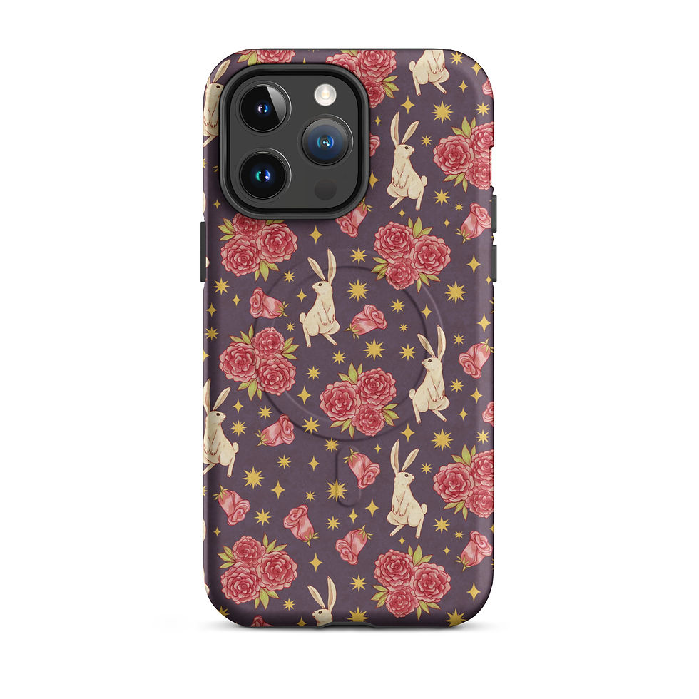 Thumbnail: Rabbit & Rose MagSafe Tough Case for iPhone® | Vintage Floral Bunny Phone Case