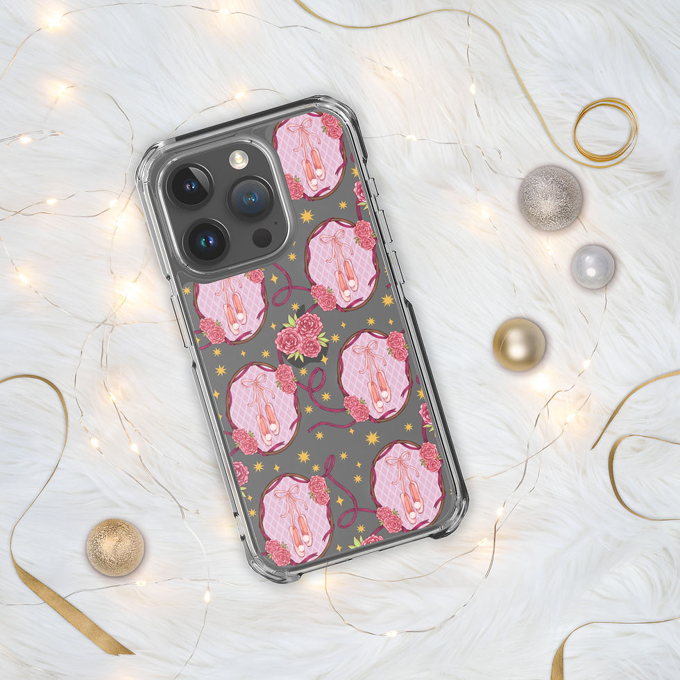 Thumbnail: Ballet Rose Clear Case for iPhone® | Pink Floral Ballet Shoes design