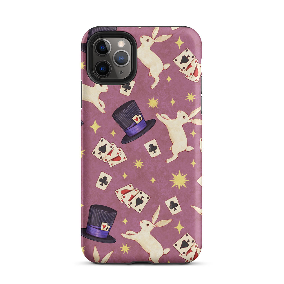 Thumbnail: Magic Rabbit Tough iPhone Case – Magenta Pink Design | Tough Case for iPhone®