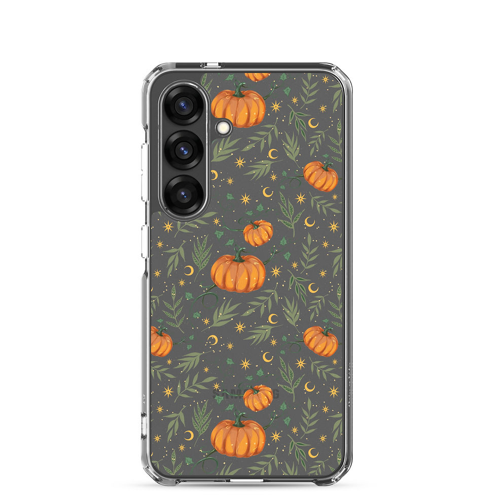 Thumbnail: Autumn Pumpkin & Moon Print Clear Case for Samsung®
