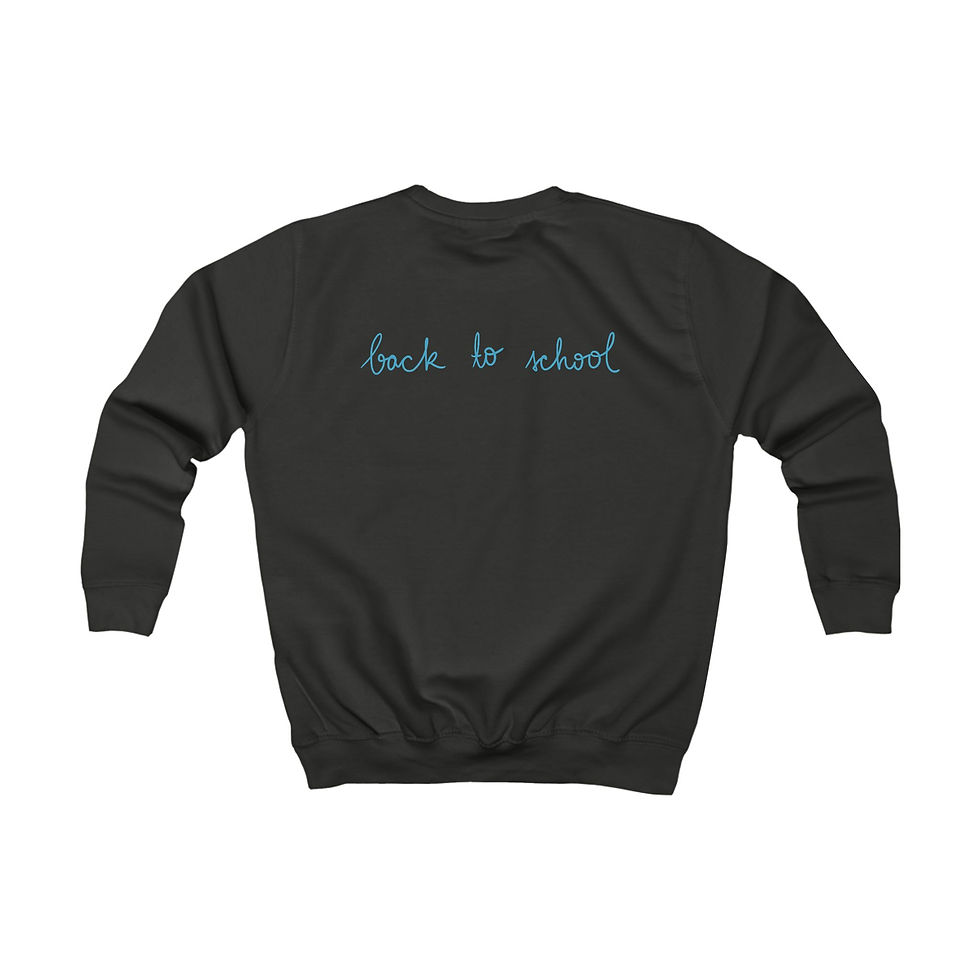 Thumbnail: Kids Sweatshirt — Cute Black Cat "Back to School" Graphic Pullover