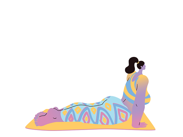 Colorful Yoga Girl in Yoga Pose