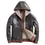 Thumbnail: Brown Bomber Winter Warm Genuine Sheepskin Faux Fur Leather Jacket