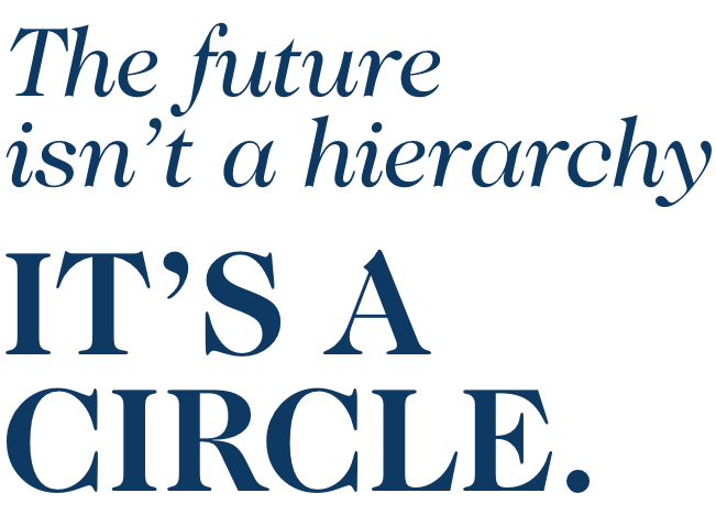 The Future Isn't  a hierarchy it's a circle graphic