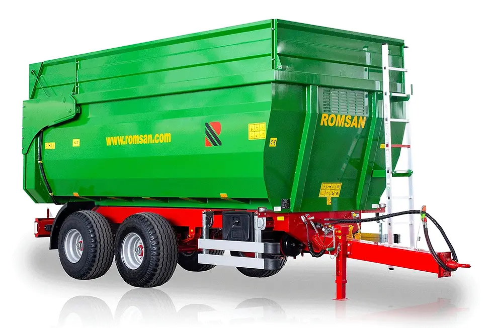 Miniatură: Remorca agricola ROMSAN 10 T tandem Monococ R100TAHKP4