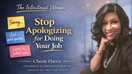 professional woman smiling confidently representing leadership presence and communication confidence at work