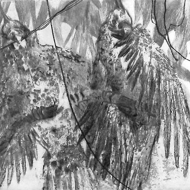 eau forte et pointe sèche, plaque de cuivre 10 cm x 9 cm