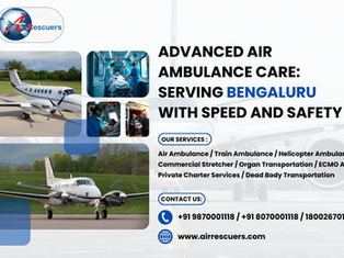 Advanced Air Ambulance Care: Serving Bengaluru with Speed and Safety Bengaluru has grown into a major medical and technological hub, attracting patients from across India and abroad. With its expanding population, heavy traffic, and increased demand for super-speciality treatment, the city relies heavily on advanced air ambulance services to ensure fast and safe medical transfers. When every minute matters, these airborne medical units operate like flying ICUs—equipped, staffed, and coordinated to deliver life-saving support during emergencies.  A trusted provider such as air rescuers often handles these complex operations with precision and professionalism. This article explores how advanced air ambulance care in Bengaluru works, what makes it dependable, and why it has become an essential pillar of modern emergency response. A Growing Need for Advanced Air Ambulance Services in Bengaluru As Bengaluru pushes boundaries in healthcare and technology, its hospitals witness increasing cas