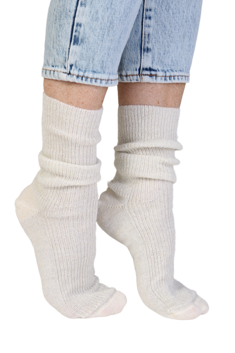 Alpaca wool Socks-White