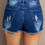 Thumbnail: Lace Distressed Jean Shorts