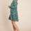 Thumbnail: V neck Floral Printed Long Sleeve Pleated Dress