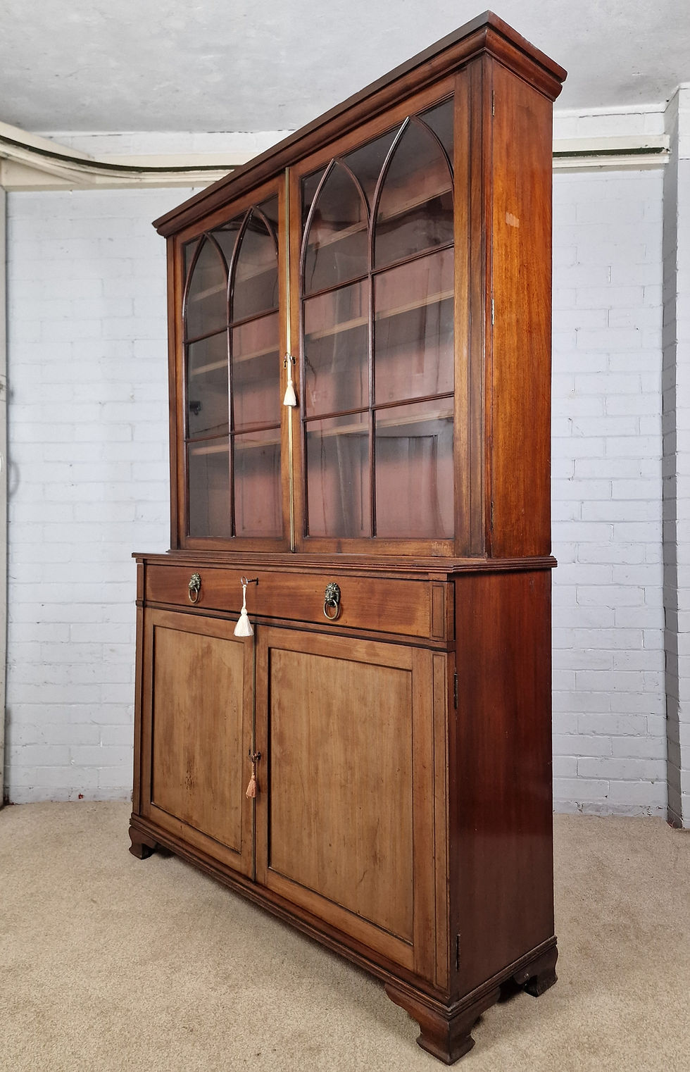 Thumbnail: Antique Mahogany Bookcase Cupboard - George IV