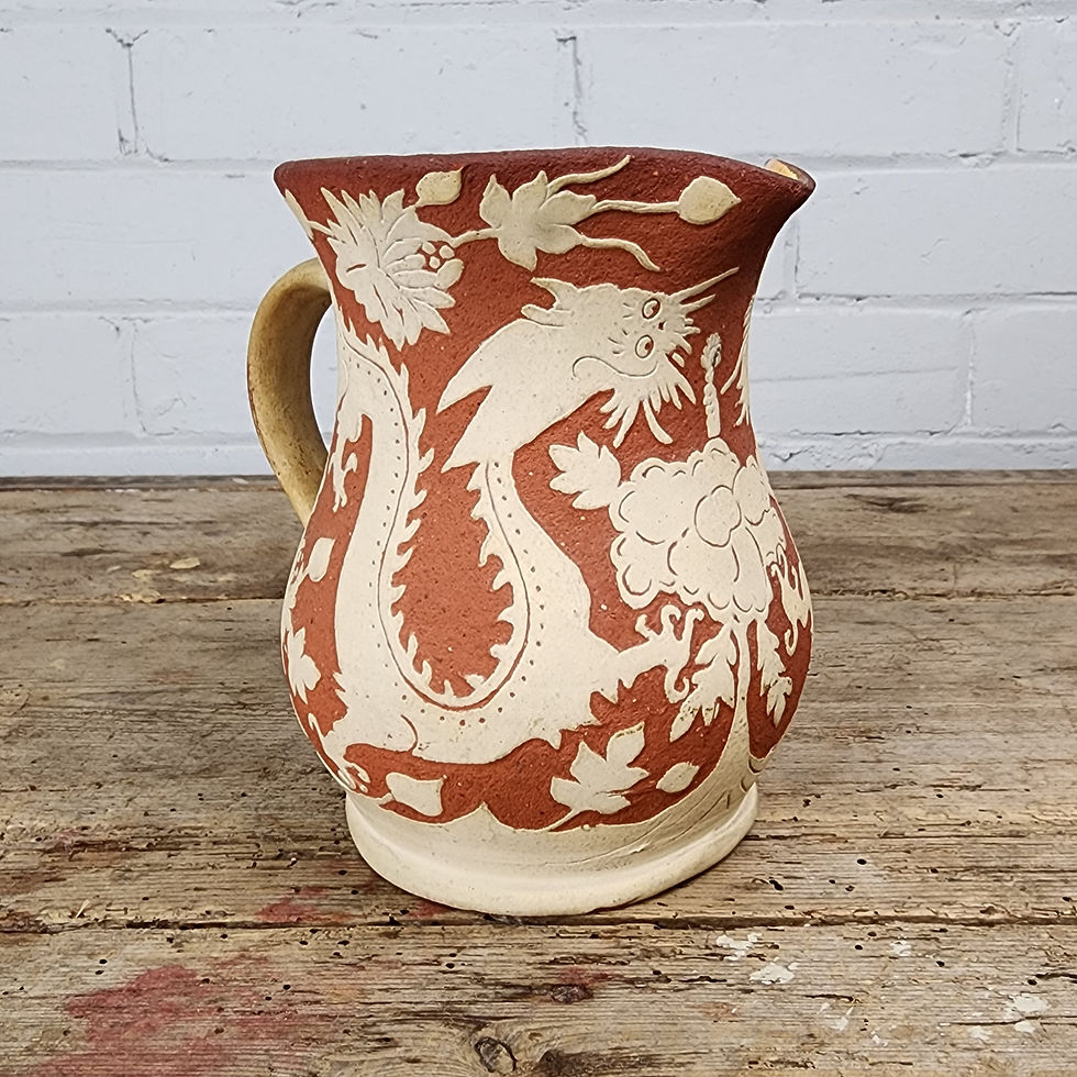 Thumbnail: 19th Century Jug Chinoiserie Slipware Decorated