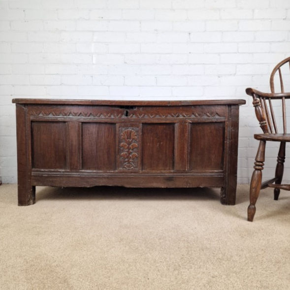 A 17th Century Joined Oak Coffer
