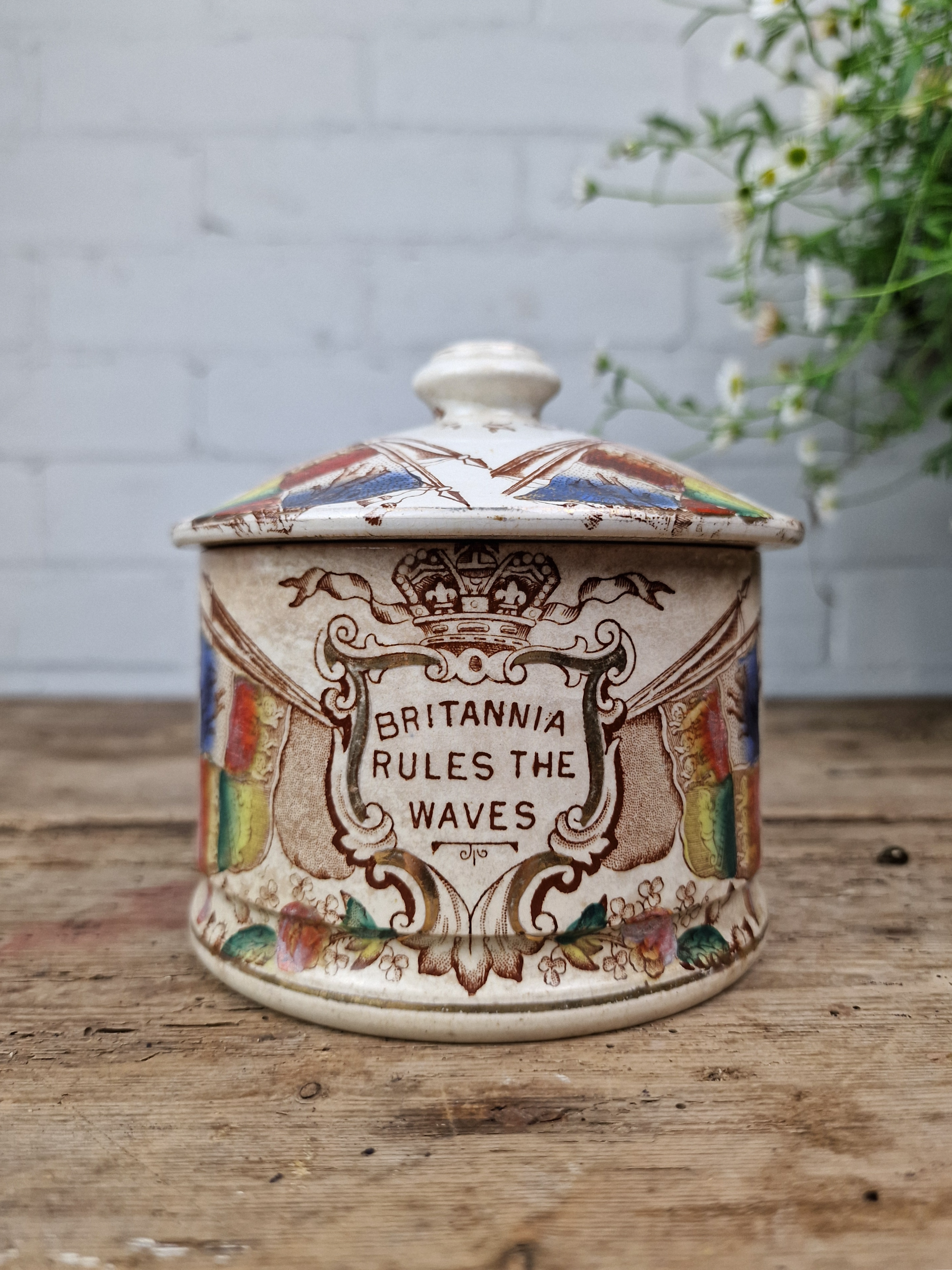Antique Victorian Ceramic Butter Dish - Circa 1898