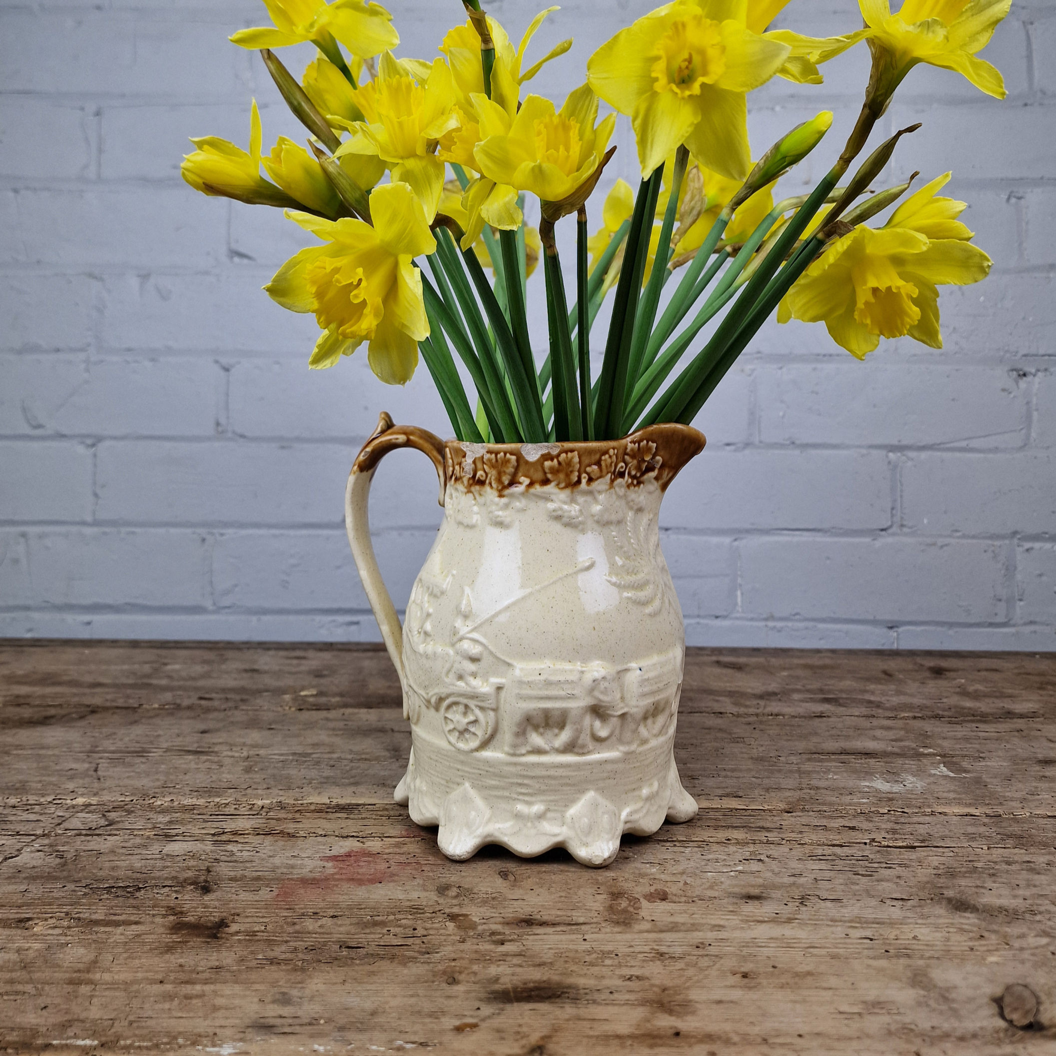 Staffordshire Jug Decorated with Indian Scenes