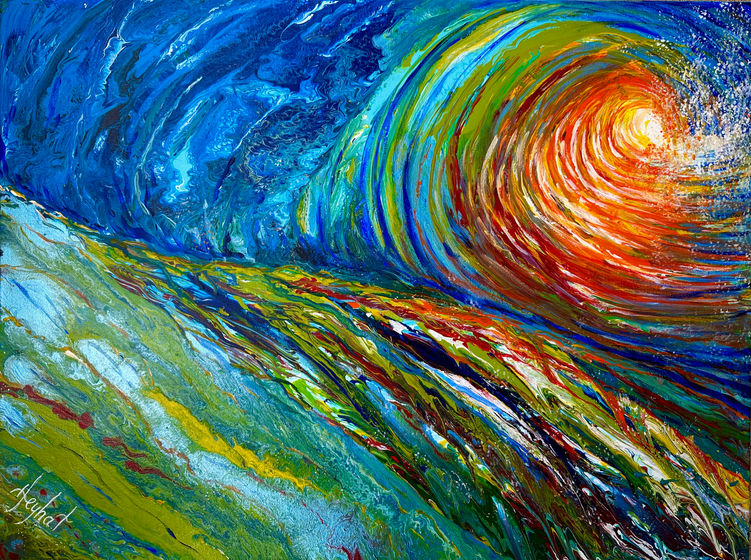 Acrylic-pour on canvas.
60 x 80 cm