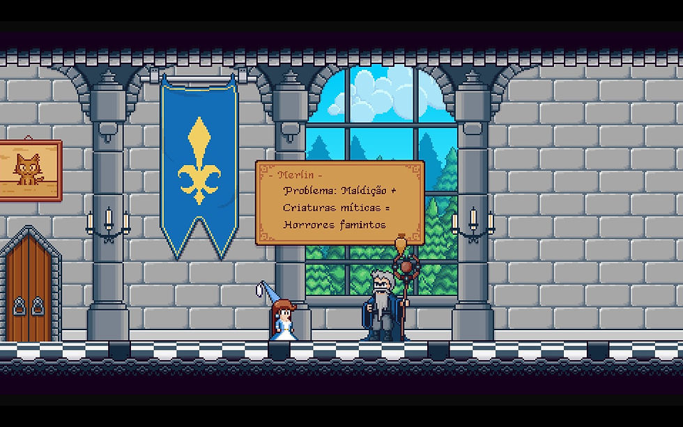 Imagem do jogo  Hungry Horrors, princesa e Merlin