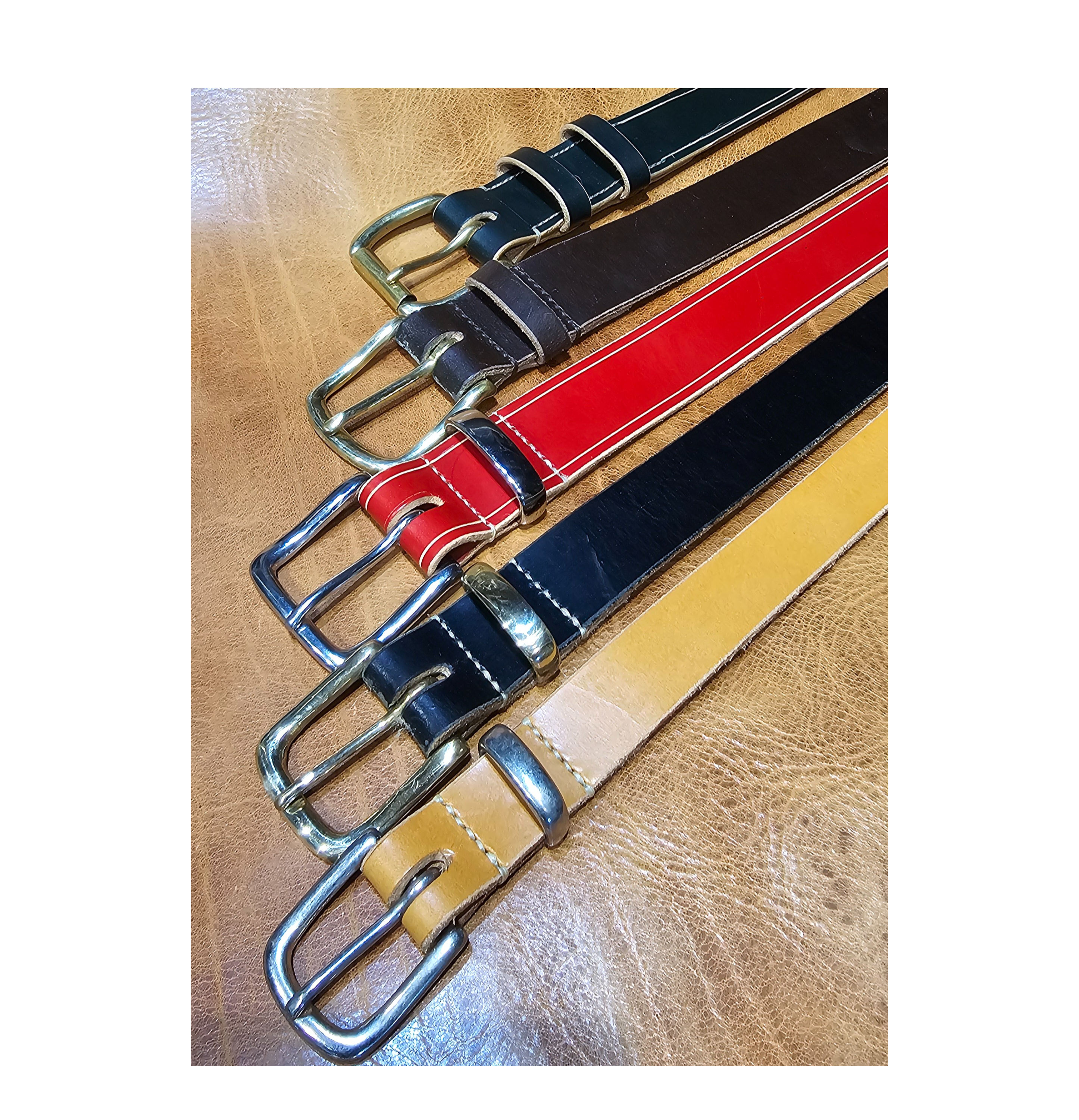 1 1/2" Handstitched  Bridle Leather Belt