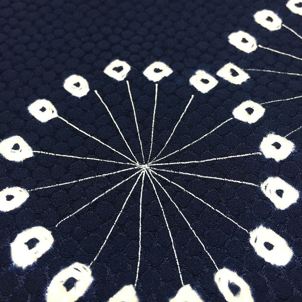 Thumbnail: Eight Paneled Skirt made from Vintage Japanese kimono Blue Shibori
