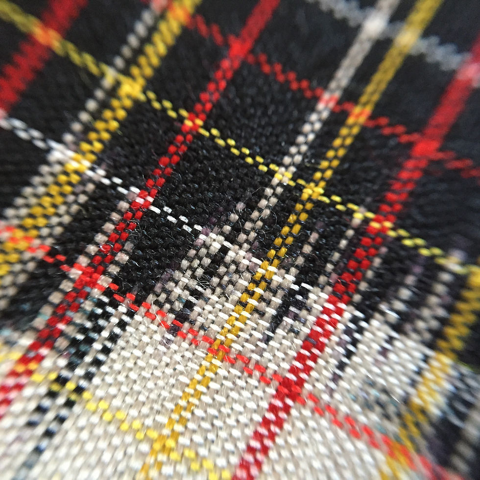 Thumbnail: Pocket Square made from Vintage Japanese Kimono / Meisen / Black Hishi-mon