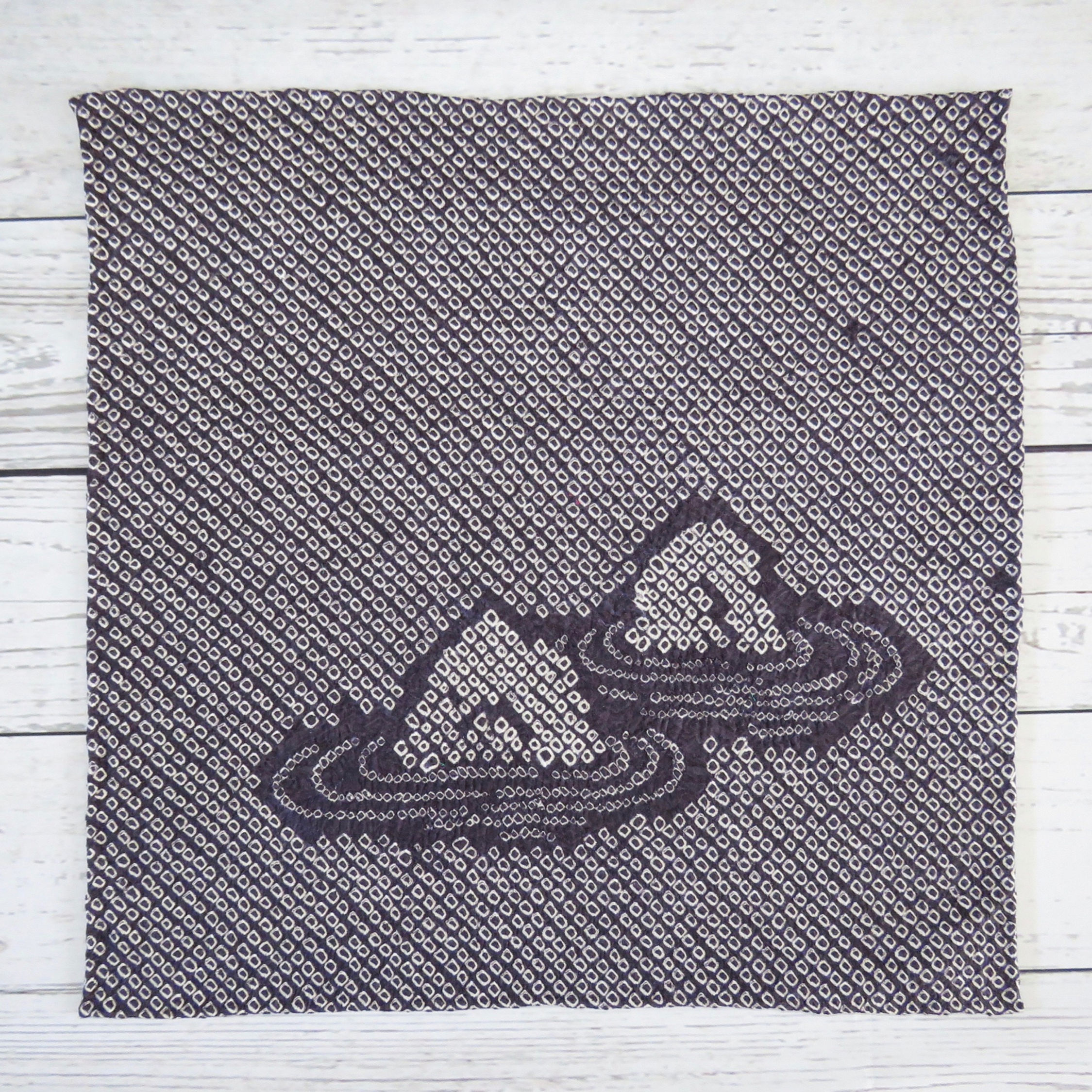 Pocket Square made from Vintage Japanese Kimono / Shibori / Karesansui