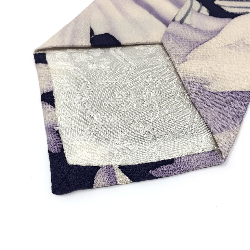 Thumbnail: Neck Tie made from Vintage Japanese Kimono / Blue Flower